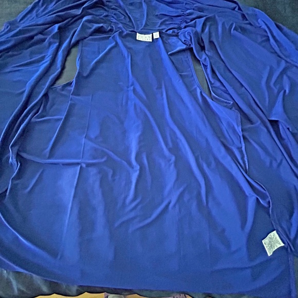 VEST, LUXE KNIT, BLUE, SZ 1X, 4 IN 1 STYLES, JOAN RIVERS, IN ORIGINAL BAG, TAG - Picture 14 of 15